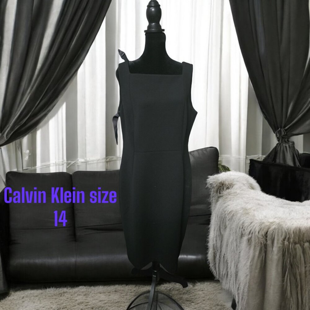 Calvin Klein Black Sleeveless Midi Dress